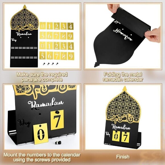 Ramadan Calendar Countdown Metal Ramadan Advent Calendar Eid Decoration / NEW - Picture 2 of 6